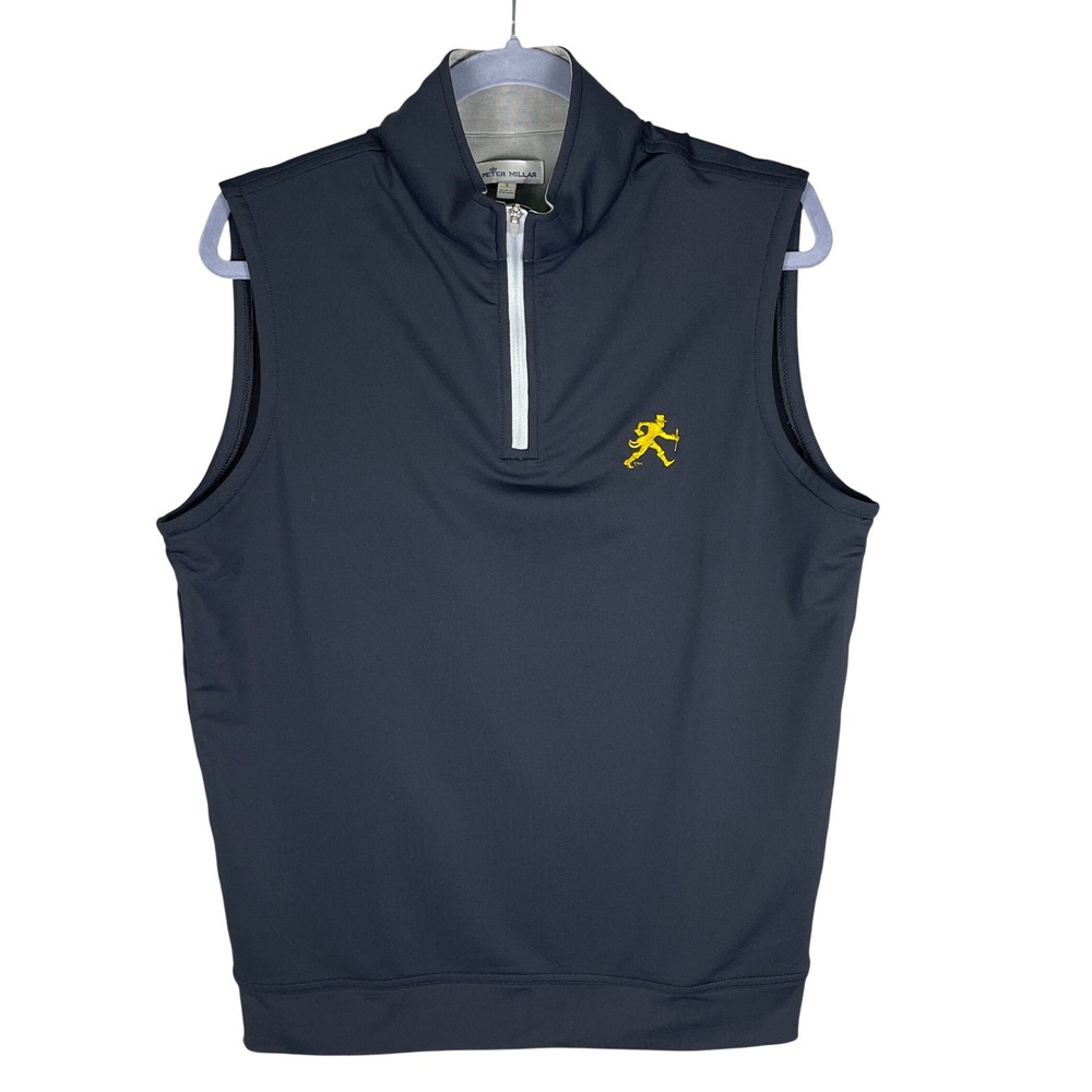 Peter Millar Galway Vest Mens Small Black Excellent Stretch Quarter Zip Walker